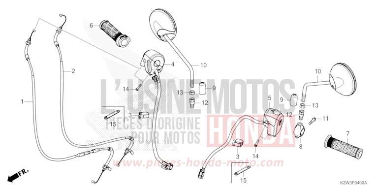 CONTACTEUR DE POIGNEE/CABLE/MIROIR de Dax ST125 PEARL SHINING BLACK (NHB98) 2025